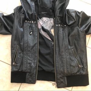 Danier Leather hooded leather jacket